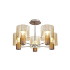 NL84049 Tokyo Semi Ceiling 5 Light Mocha/Amber Glass