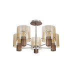 NL84049 Tokyo Semi Ceiling 5 Light Mocha/Amber Glass