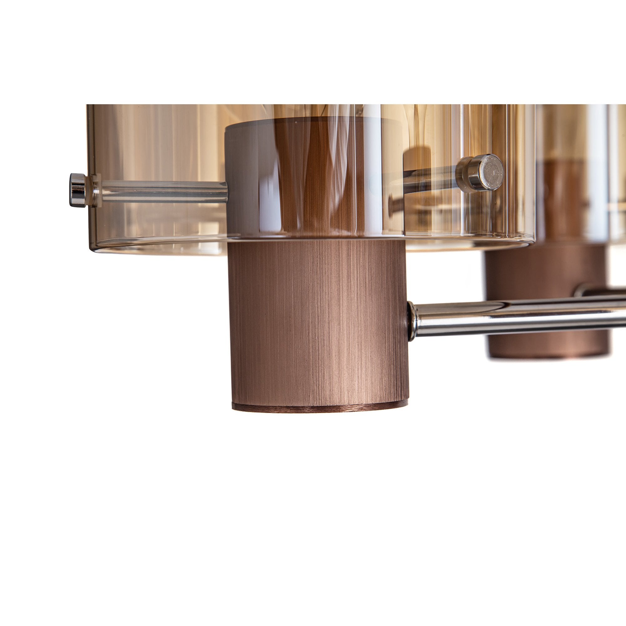NL84049 Tokyo Semi Ceiling 5 Light Mocha/Amber Glass