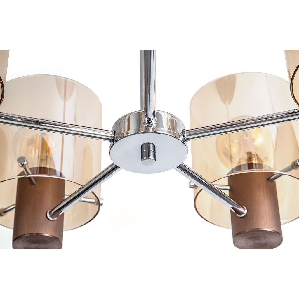 NL84049 Tokyo Semi Ceiling 5 Light Mocha/Amber Glass