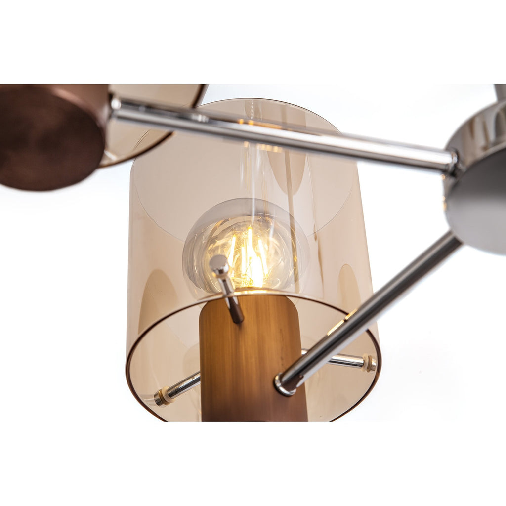 NL84049 Tokyo Semi Ceiling 5 Light Mocha/Amber Glass