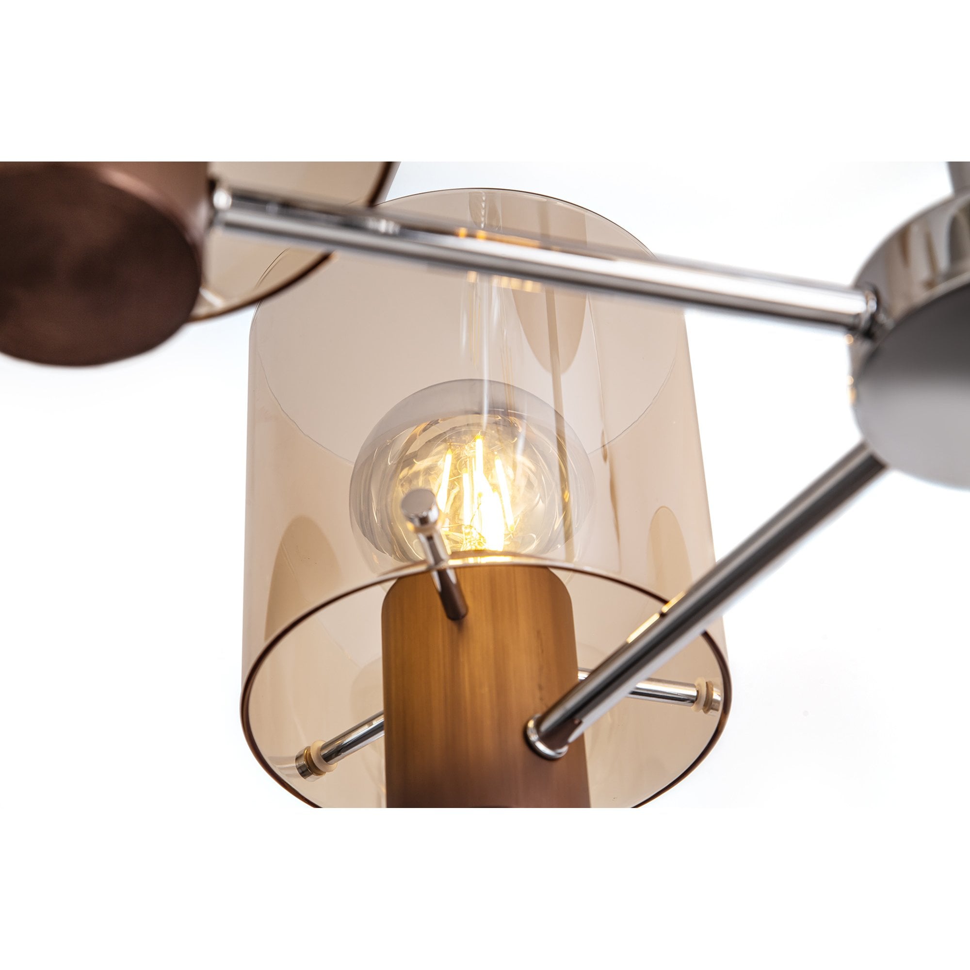NL84049 Tokyo Semi Ceiling 5 Light Mocha/Amber Glass
