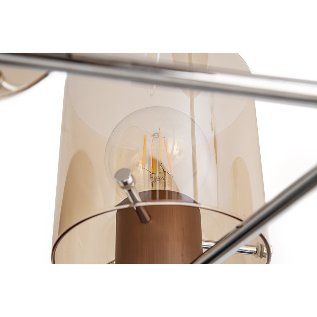 NL84049 Tokyo Semi Ceiling 5 Light Mocha/Amber Glass