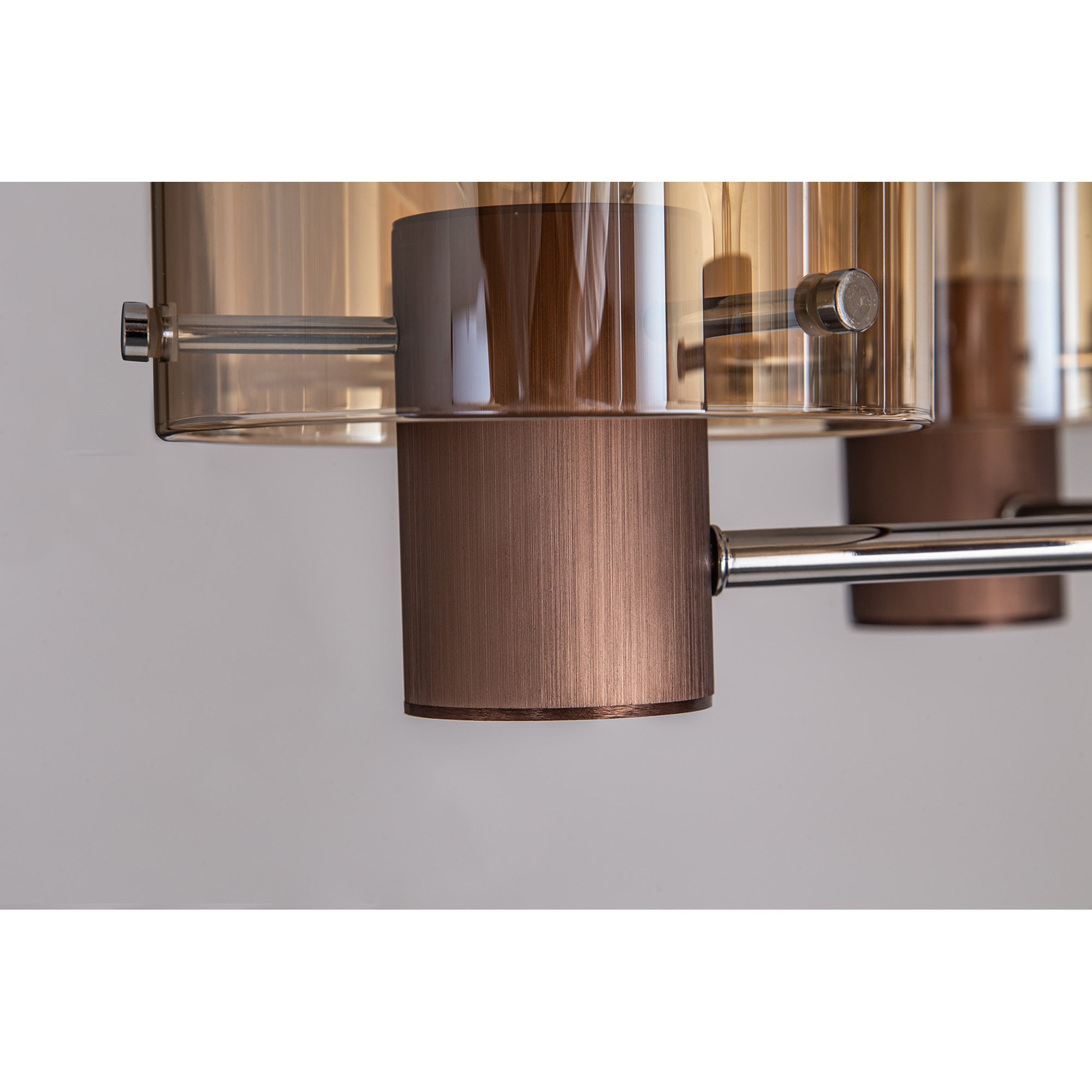 NL84049 Tokyo Semi Ceiling 5 Light Mocha/Amber Glass