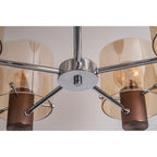 NL84049 Tokyo Semi Ceiling 5 Light Mocha/Amber Glass