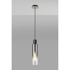 NL84889 Tokyo Slim Single Pendant Adjustable Black/Smoke Fade Glass