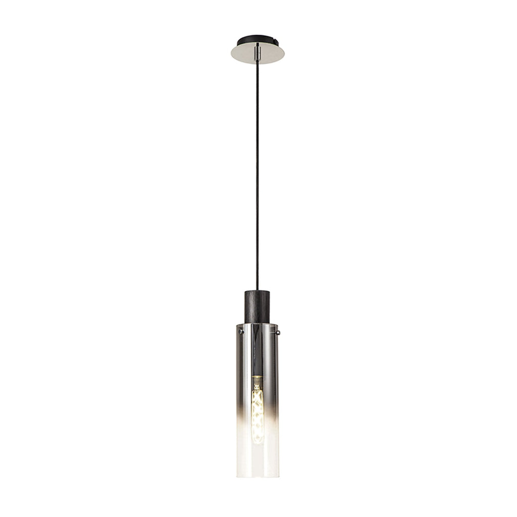 NL84889 Tokyo Slim Single Pendant Adjustable Black/Smoke Fade Glass