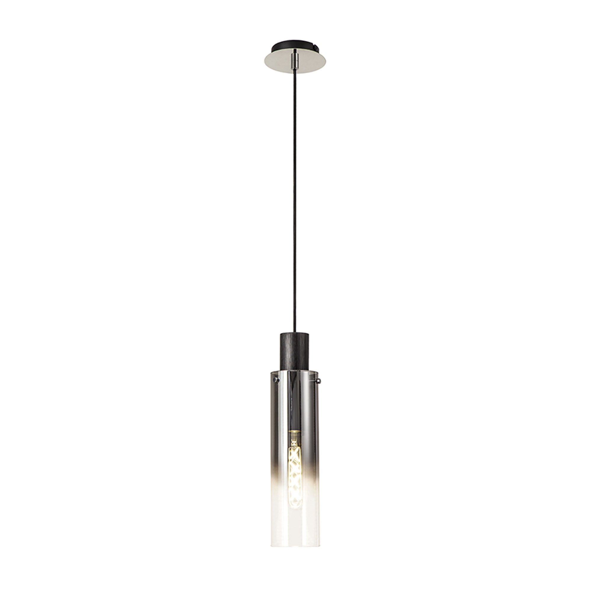 NL84889 Tokyo Slim Single Pendant Adjustable Black/Smoke Fade Glass