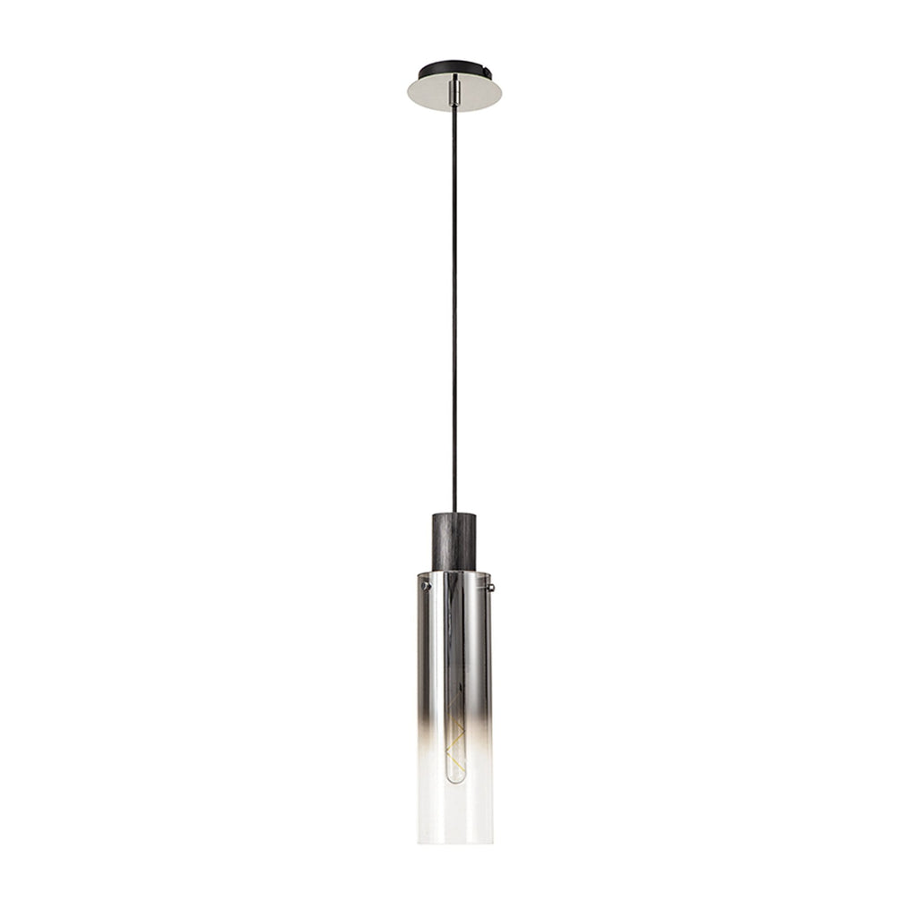 NL84889 Tokyo Slim Single Pendant Adjustable Black/Smoke Fade Glass
