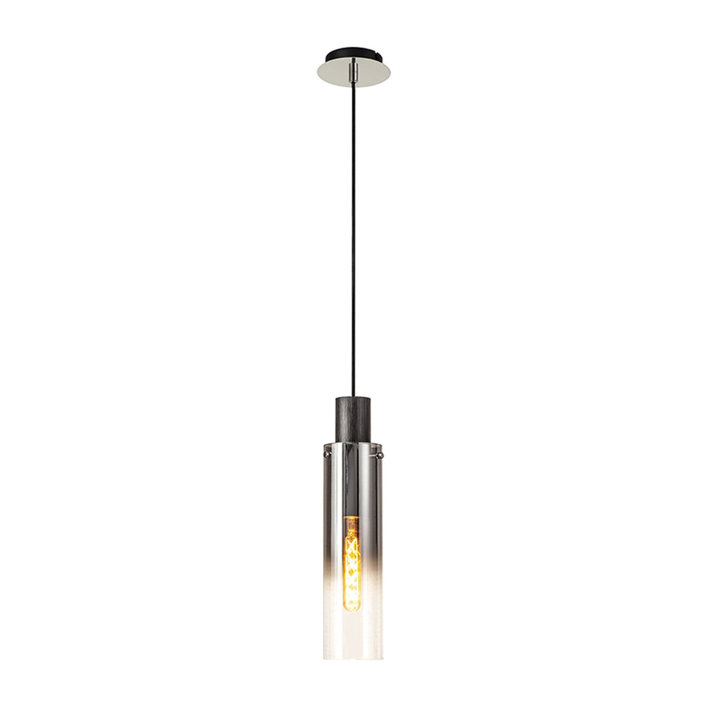 NL84889 Tokyo Slim Single Pendant Adjustable Black/Smoke Fade Glass