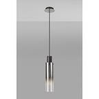 NL84889 Tokyo Slim Single Pendant Adjustable Black/Smoke Fade Glass