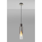 NL84889 Tokyo Slim Single Pendant Adjustable Black/Smoke Fade Glass