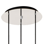 NL84899 Blade Slim Round Pendant 3 Light Adjustable Black/Smoke Fade Glass