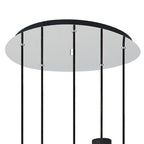NL84909 Blade Slim Round Pendant 5 Light Adjustable Black/Smoke Fade Glass