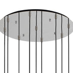 NL84919 Tokyo Slim Round Pendant 9 Light Adjustable Black/Smoke Fade Glass