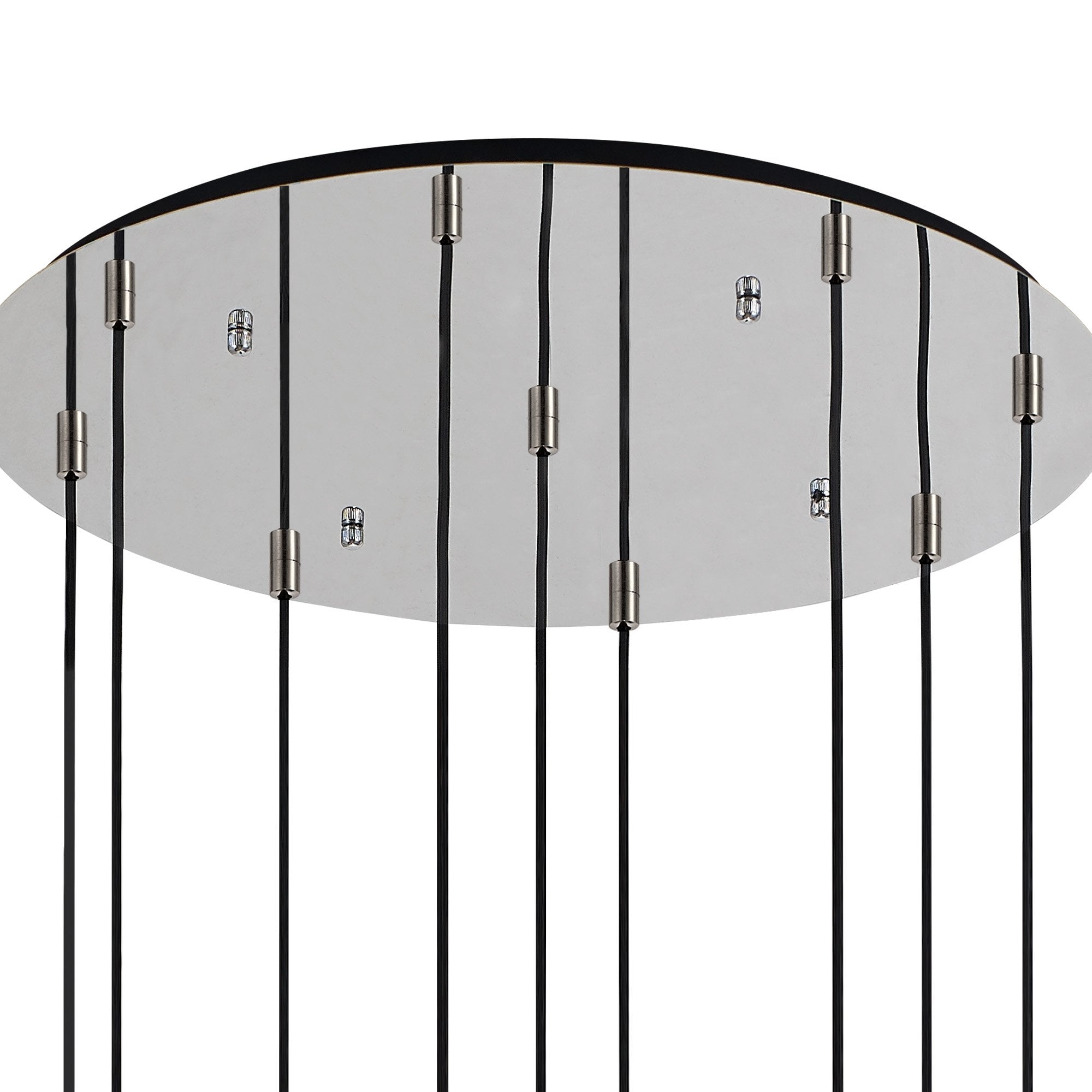 NL84919 Tokyo Slim Round Pendant 9 Light Adjustable Black/Smoke Fade Glass