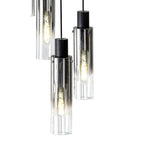 NL84929 Tokyo Slim Round Pendant 15 Light Adjustable Black/Smoke Fade Glass