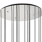 NL84929 Tokyo Slim Round Pendant 15 Light Adjustable Black/Smoke Fade Glass