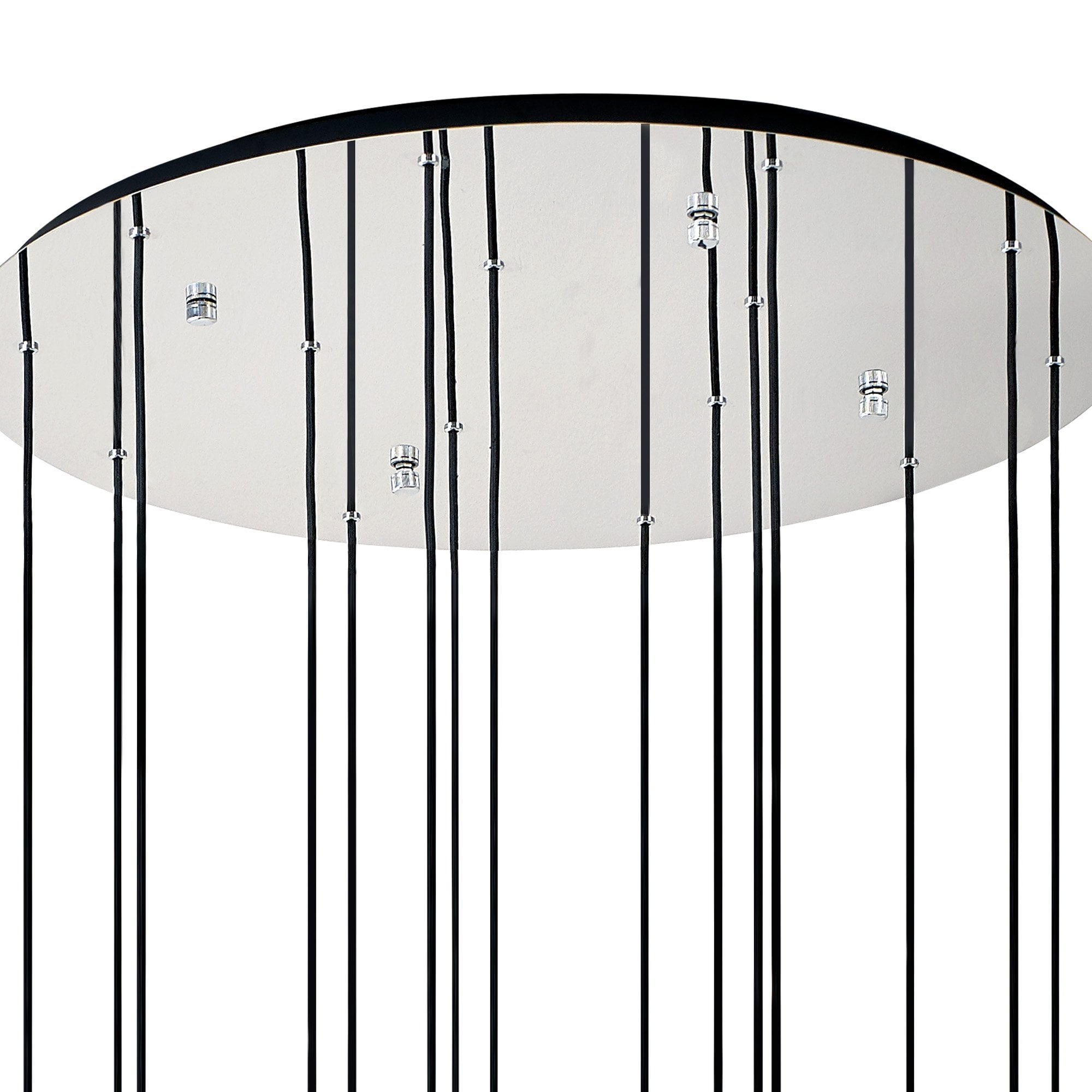 NL84929 Tokyo Slim Round Pendant 15 Light Adjustable Black/Smoke Fade Glass