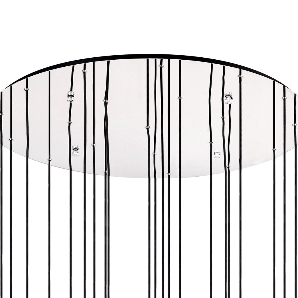 NL84939 Tokyo Slim Round Pendant 21 Light Adjustable Black/Smoke Fade Glass