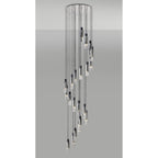 NL84939 Tokyo Slim Round Pendant 21 Light Adjustable Black/Smoke Fade Glass