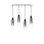 NL84949 Tokyo Slim Linear Pendant 4 Light Adjustable Black/Smoke Fade Glass