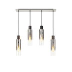 NL84949 Tokyo Slim Linear Pendant 4 Light Adjustable Black/Smoke Fade Glass