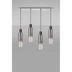 NL84949 Tokyo Slim Linear Pendant 4 Light Adjustable Black/Smoke Fade Glass