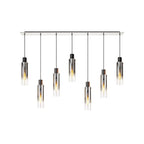 NL84969 Tokyo Slim Linear Pendant 7 Light Adjustable Black/Smoke Fade Glass
