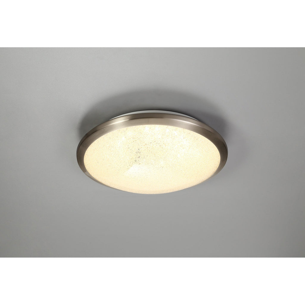 NL77509 Blat Bathroom Ceiling  Light LED Satin Nickel/Crystaline