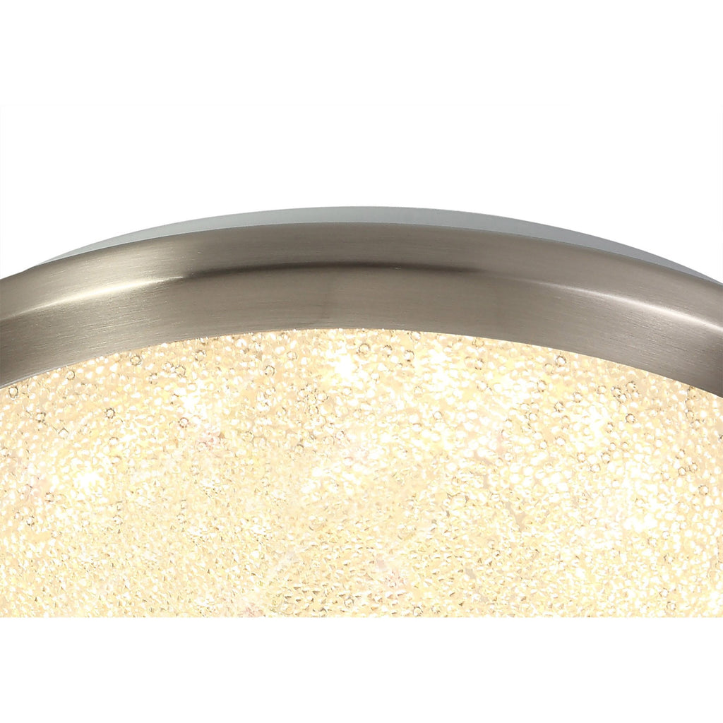 NL77509 Blat Bathroom Ceiling  Light LED Satin Nickel/Crystaline
