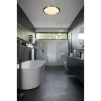 NL77519 Blat Bathroom Ceiling  Light LED Satin Nickel/Crystaline