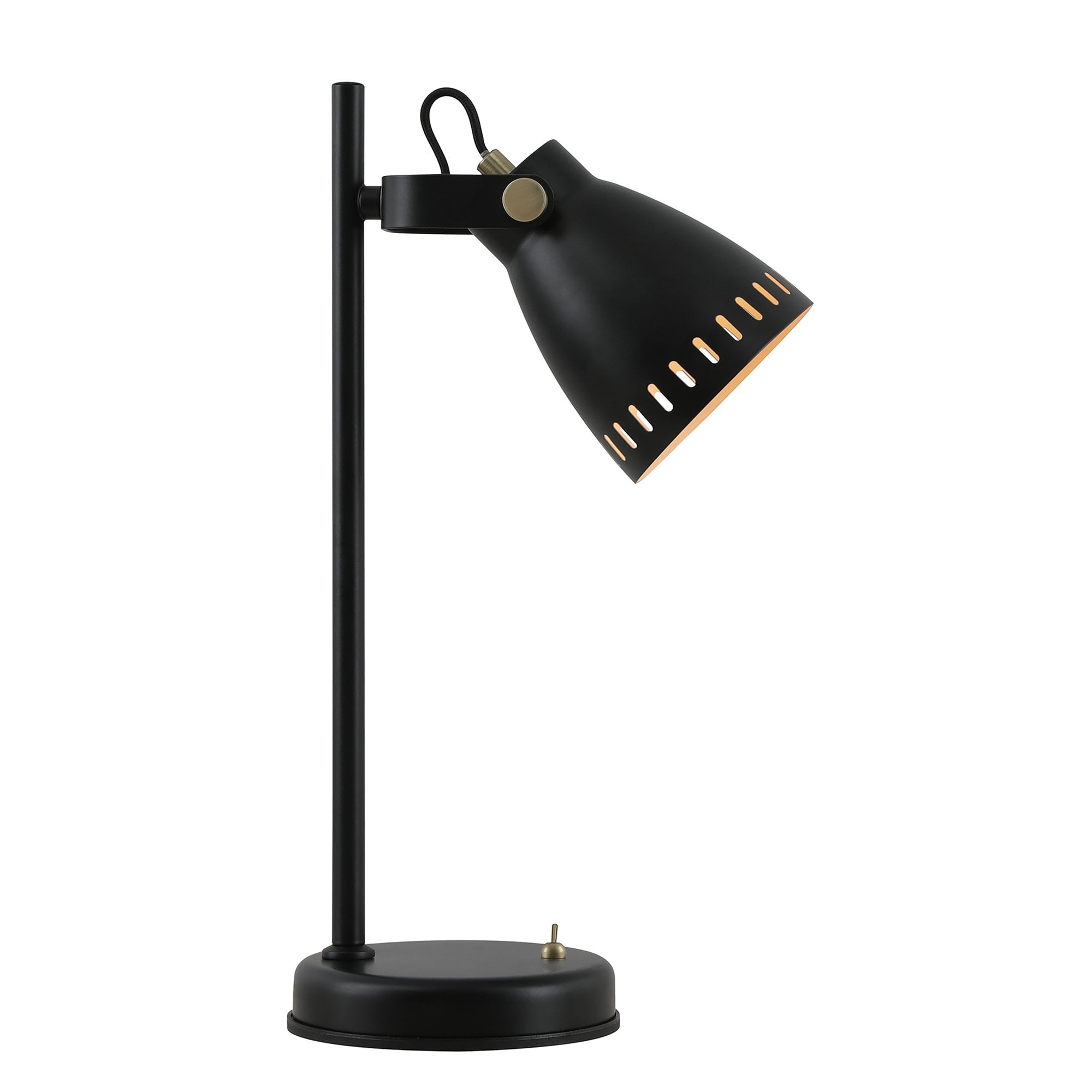 NL77239 Bojam Adjustable Table Lamp 1 Light Matt Black/Antique Brass/Khaki
