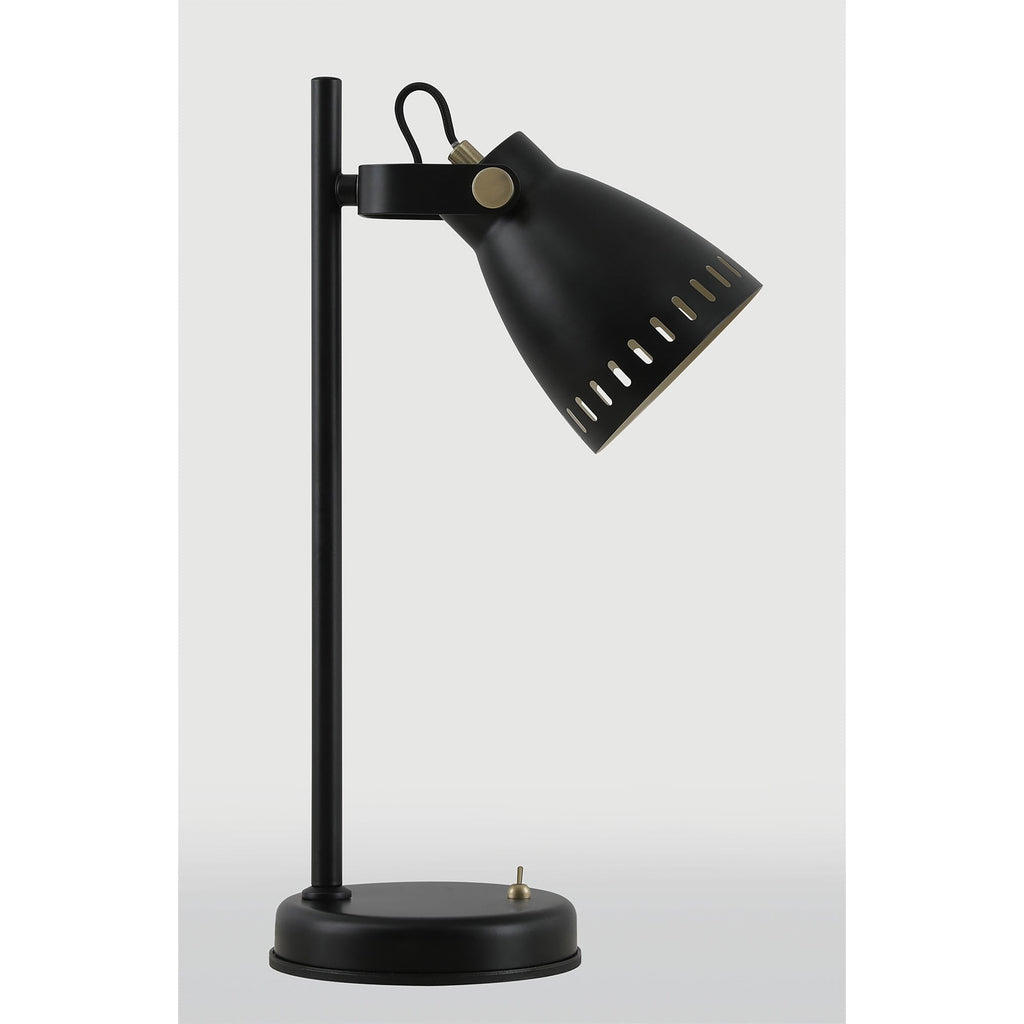 NL77239 Bojam Adjustable Table Lamp 1 Light Matt Black/Antique Brass/Khaki
