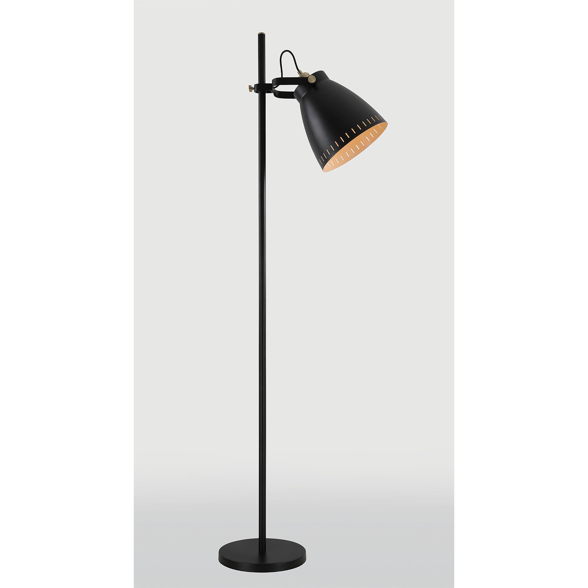 NL77249 Bojam Adjustable Floor Lamp 1 Light Matt Black/Antique Brass/Khaki