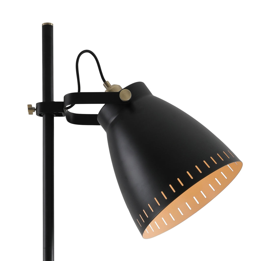 NL77249 Bojam Adjustable Floor Lamp 1 Light Matt Black/Antique Brass/Khaki