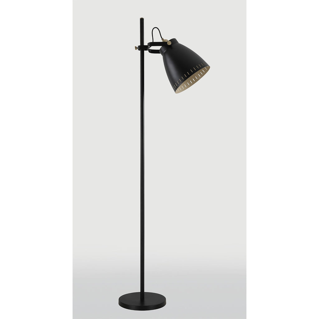 NL77249 Bojam Adjustable Floor Lamp 1 Light Matt Black/Antique Brass/Khaki