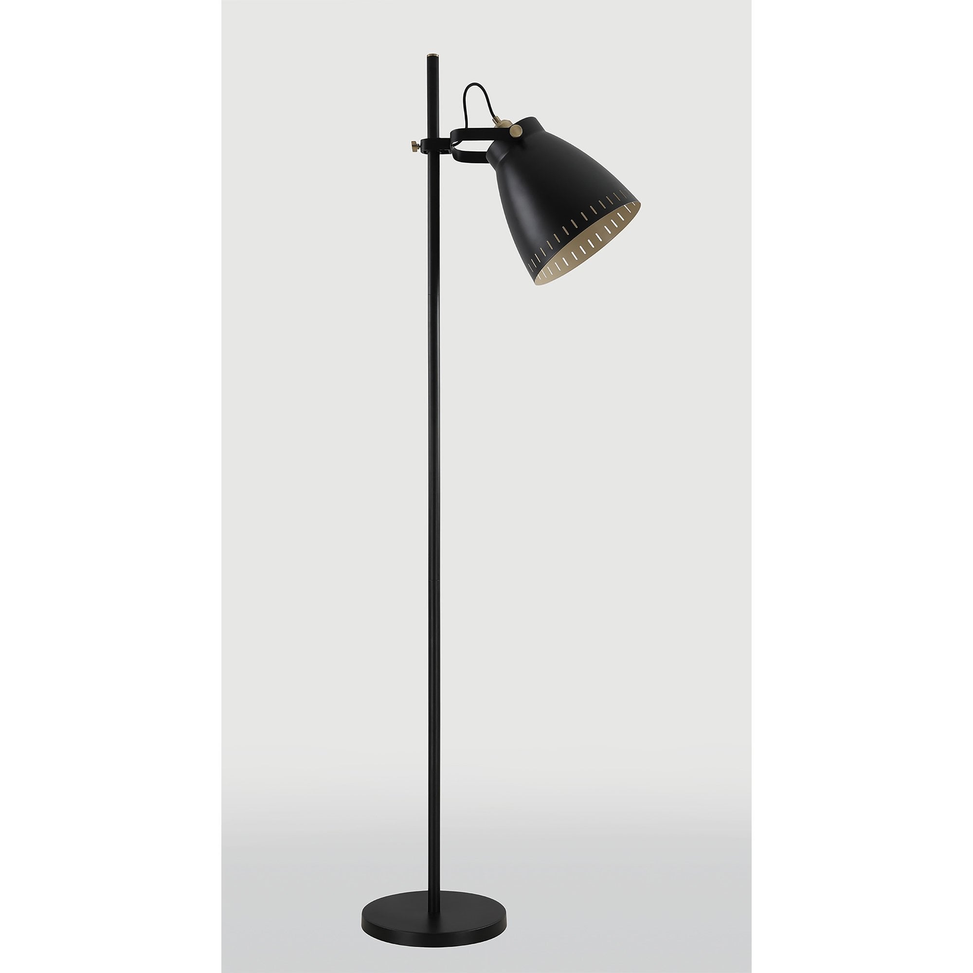 NL77249 Bojam Adjustable Floor Lamp 1 Light Matt Black/Antique Brass/Khaki