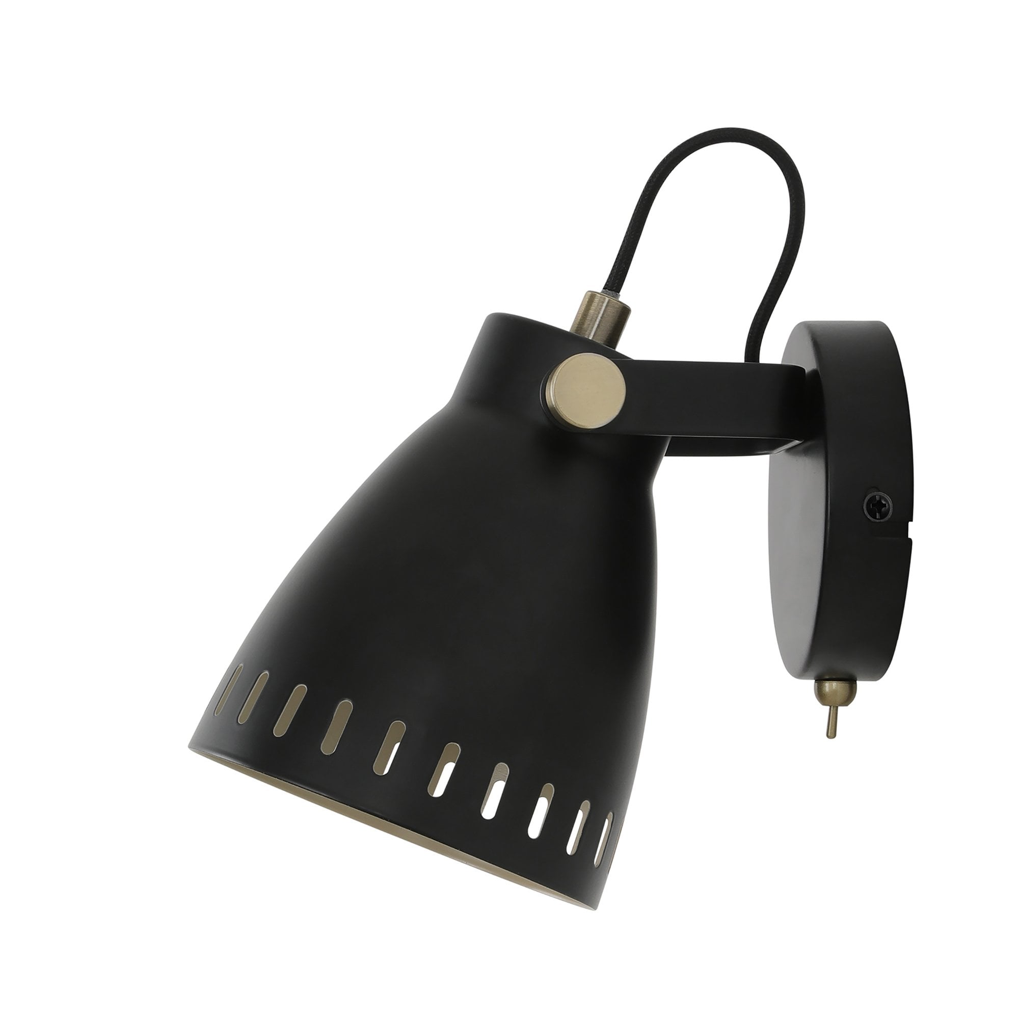 NL77259 Bojam Adjustable Wall Lamp 1 Light Matt Black/Antique Brass/Khaki
