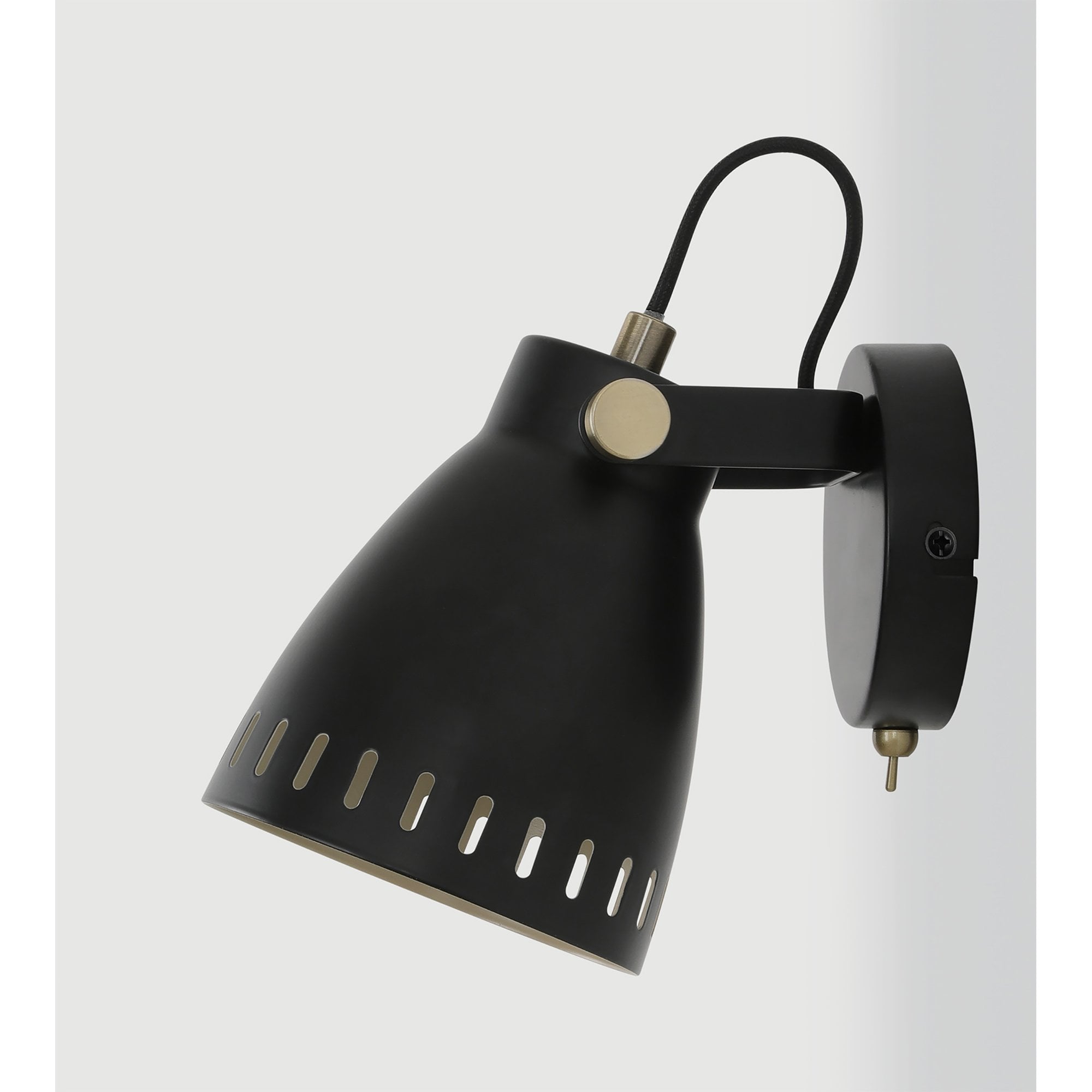 NL77259 Bojam Adjustable Wall Lamp 1 Light Matt Black/Antique Brass/Khaki