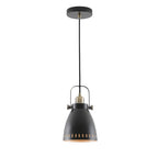 NL77269 Bojam Small Pendant 1 Light Matt Black/Antique Brass/Khaki