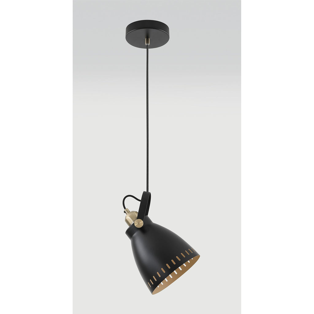 NL77269 Bojam Small Pendant 1 Light Matt Black/Antique Brass/Khaki