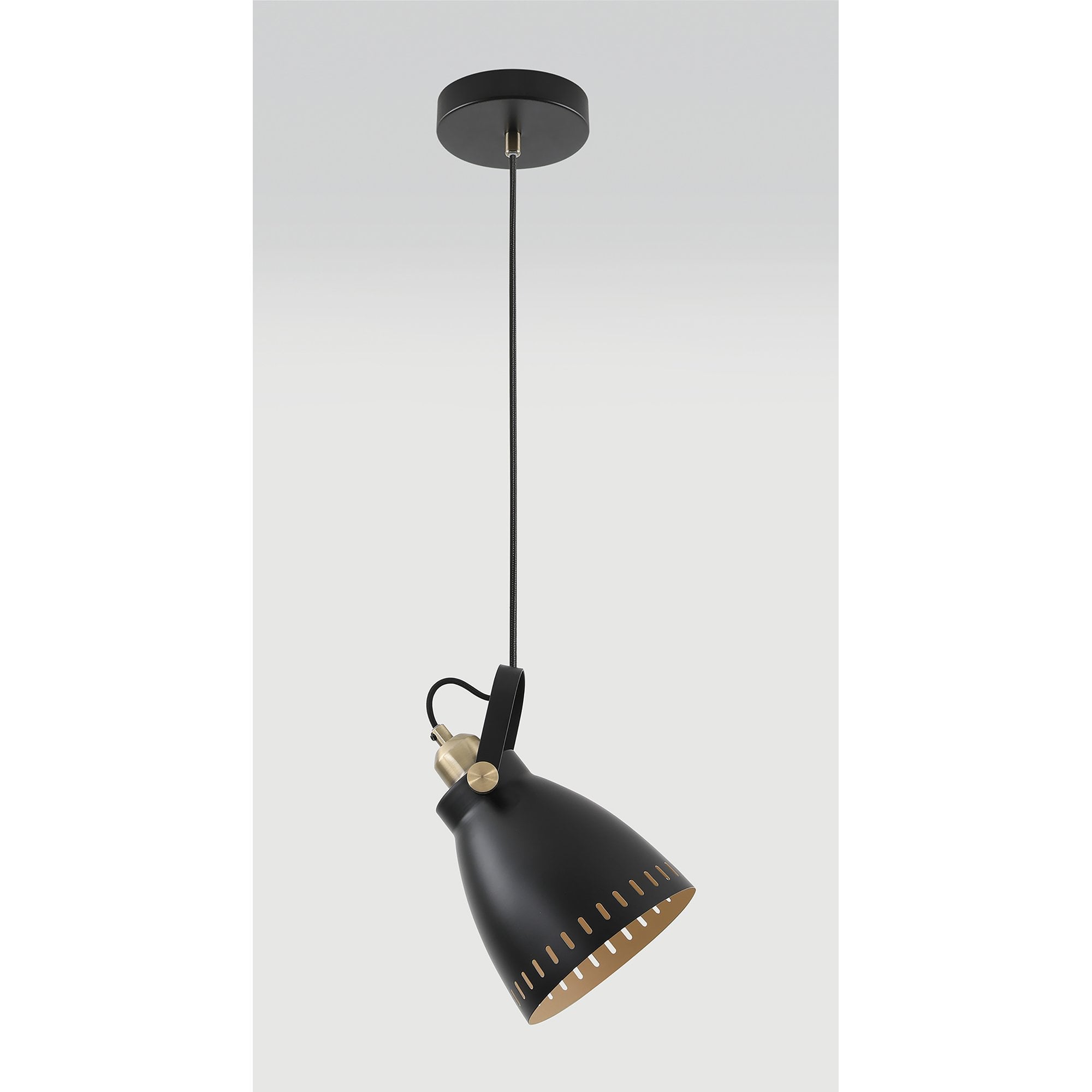 NL77269 Bojam Small Pendant 1 Light Matt Black/Antique Brass/Khaki