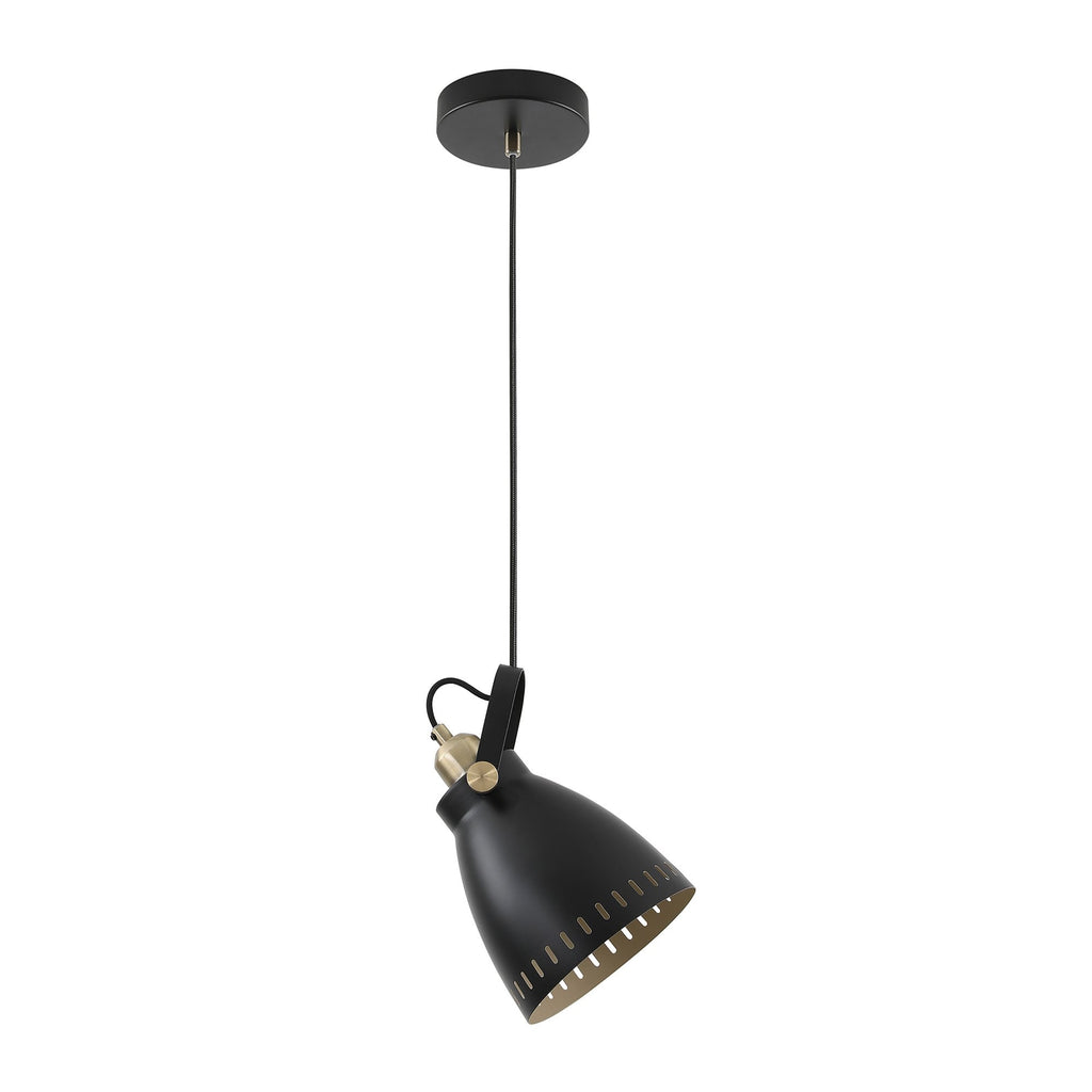 NL77269 Bojam Small Pendant 1 Light Matt Black/Antique Brass/Khaki