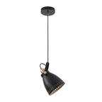 NL77269 Bojam Small Pendant 1 Light Matt Black/Antique Brass/Khaki