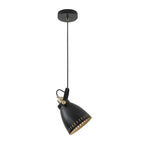 NL77269 Bojam Small Pendant 1 Light Matt Black/Antique Brass/Khaki