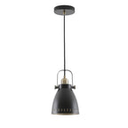 NL77269 Bojam Small Pendant 1 Light Matt Black/Antique Brass/Khaki
