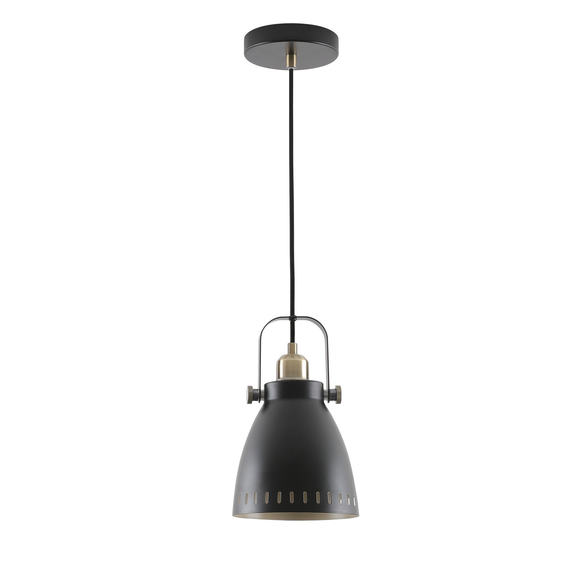 NL77269 Bojam Small Pendant 1 Light Matt Black/Antique Brass/Khaki