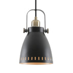 NL77269 Bojam Small Pendant 1 Light Matt Black/Antique Brass/Khaki