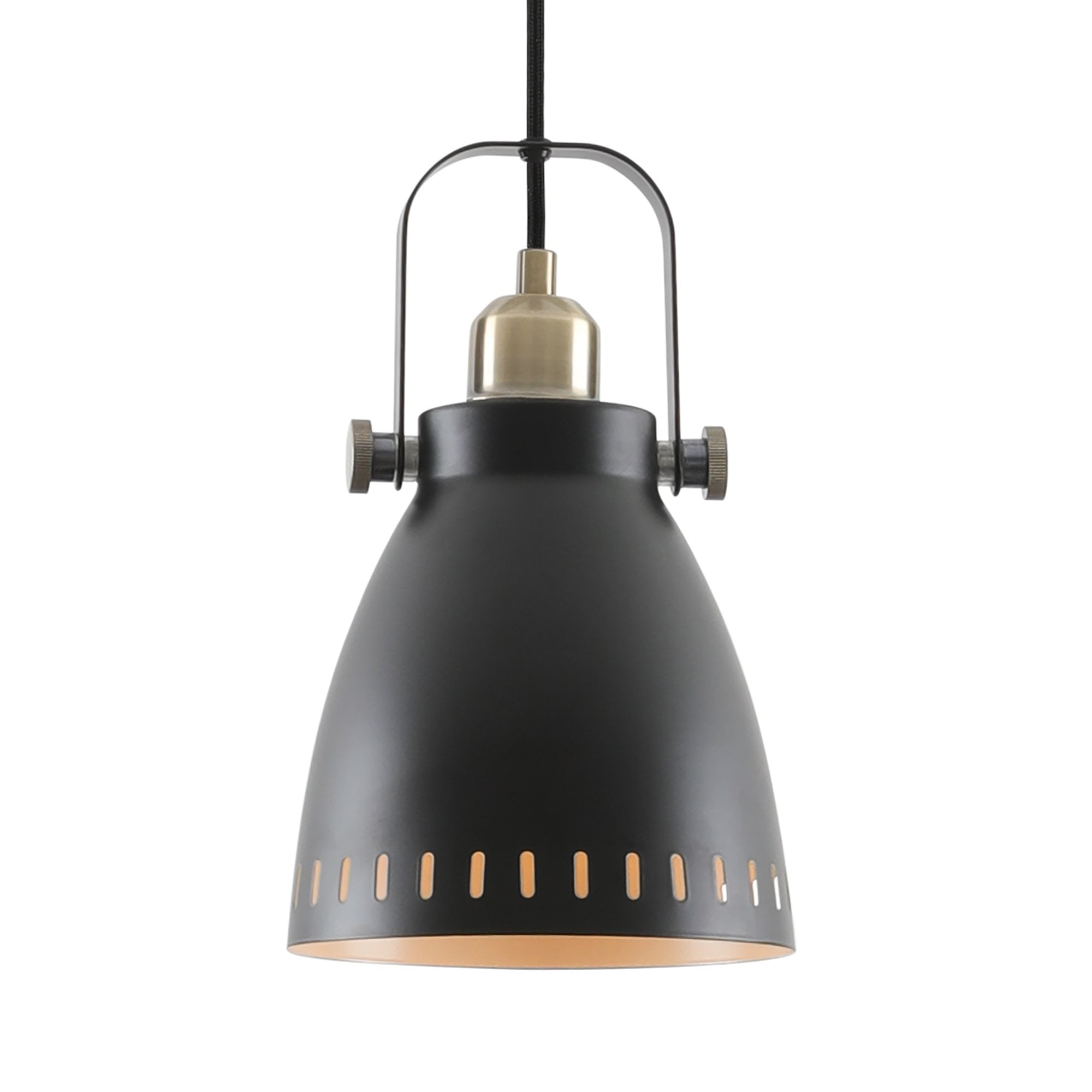 NL77269 Bojam Small Pendant 1 Light Matt Black/Antique Brass/Khaki